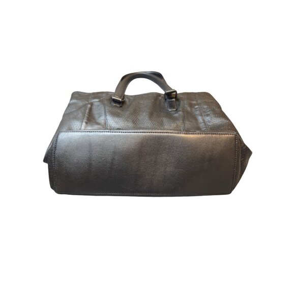 Black Genuine Leather Shoulder‎ Tote Bag Belle & Bloom - Picture 3 of 8